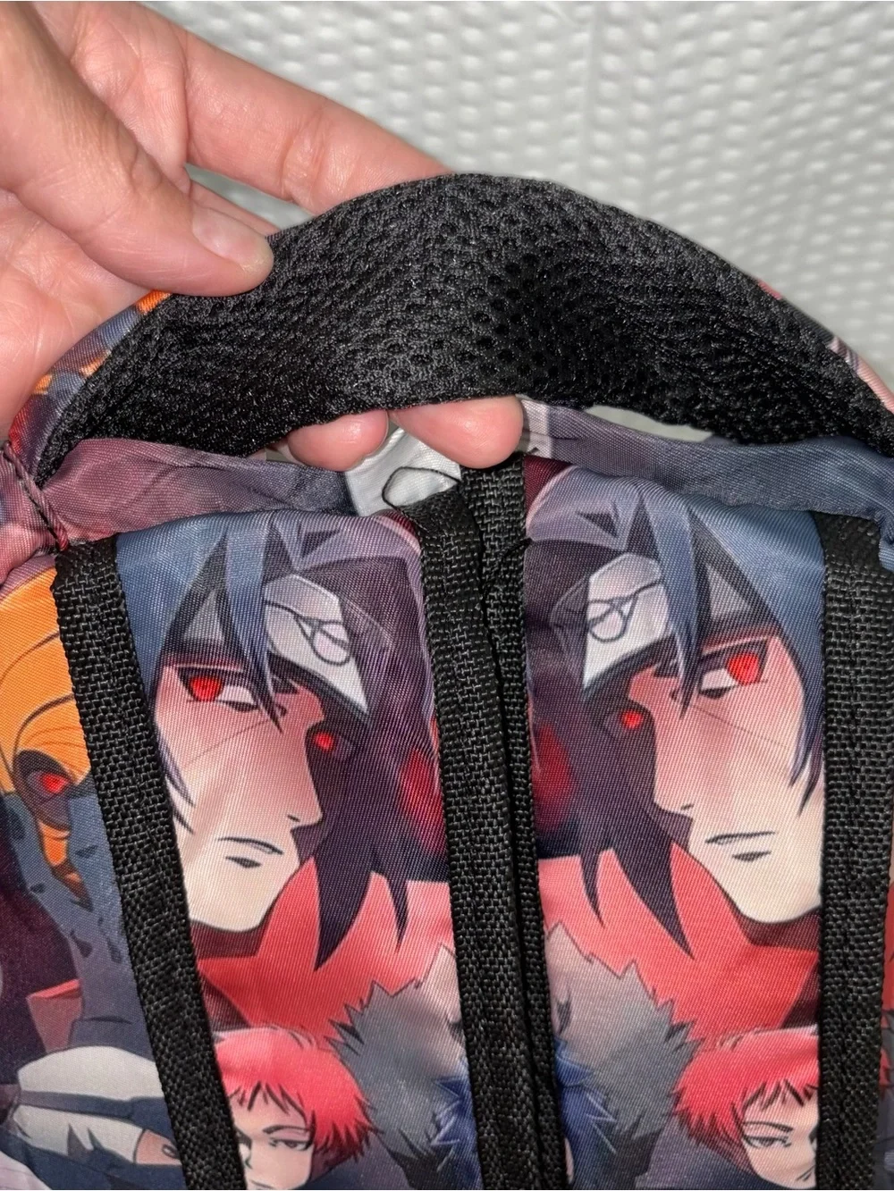 New! 2 Piece Anime Naruto Print Black Backpack And Sling Bag